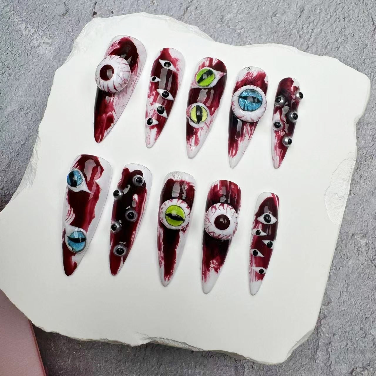 3D cute Nails/custom press on nails/party press on nails/Flakes for nails/wedding nails gift/Japanese nails/Long nails/Almond nails