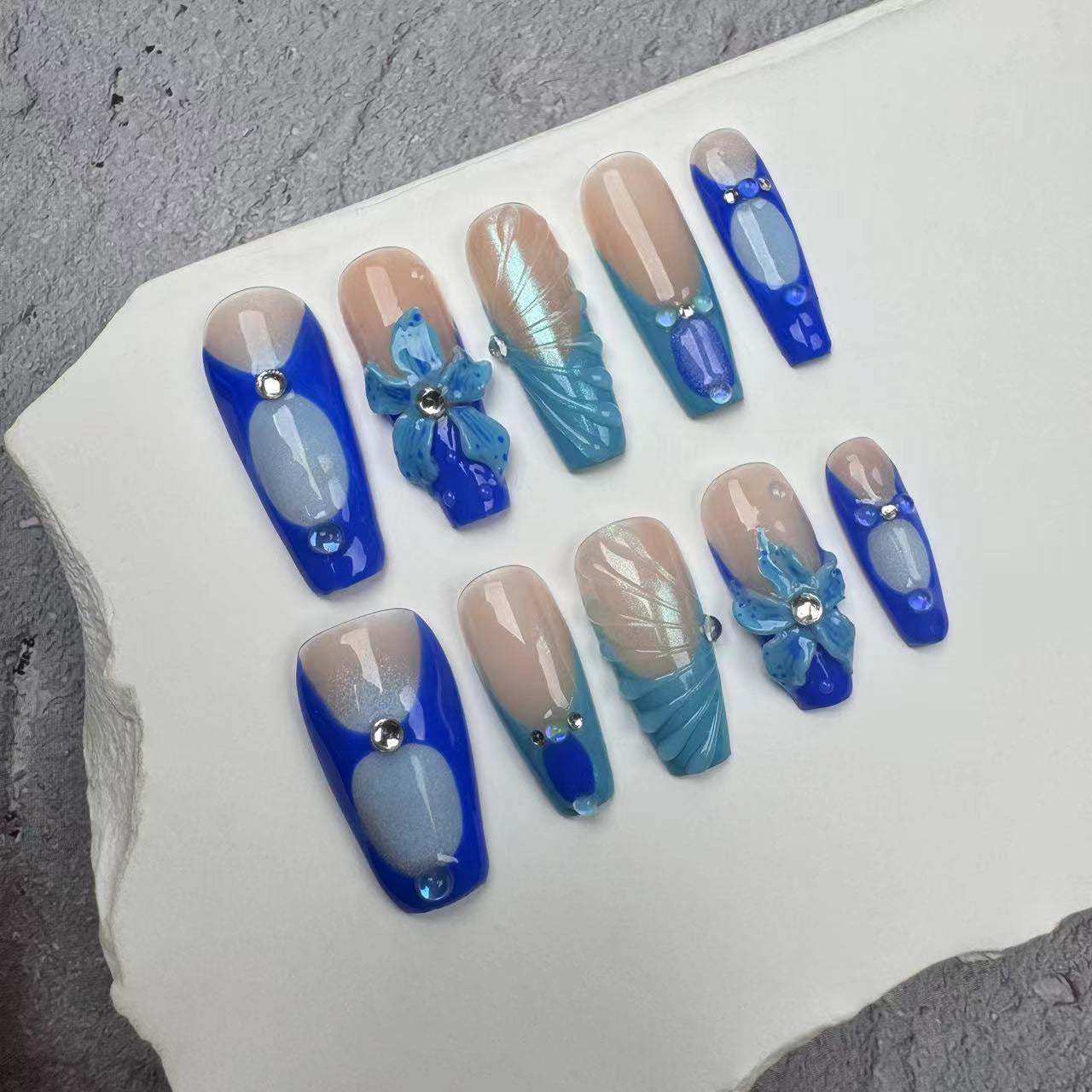 3D Nails/custom press on nails/party press on nails/Flakes for nails/wedding nails gift/Japanese nails/Long nails/Almond nails
