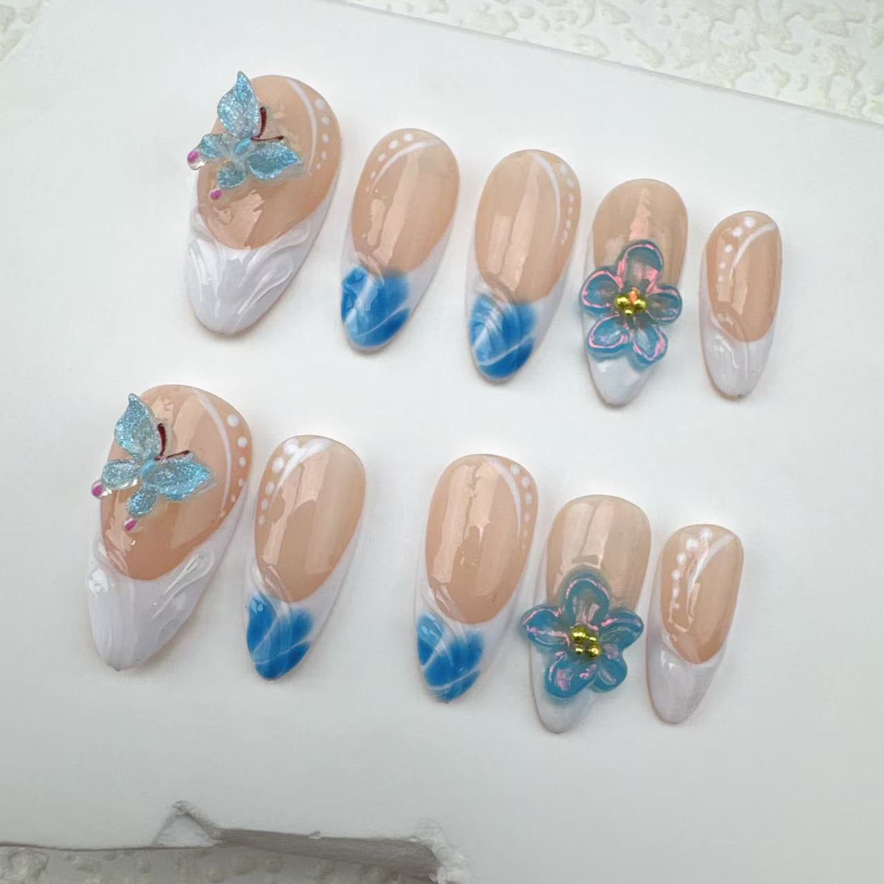 3D nails/custom press on nails/party press on nails/Flakes for nails/Beautiful nails gift/nail art/Long nails/Almond nails