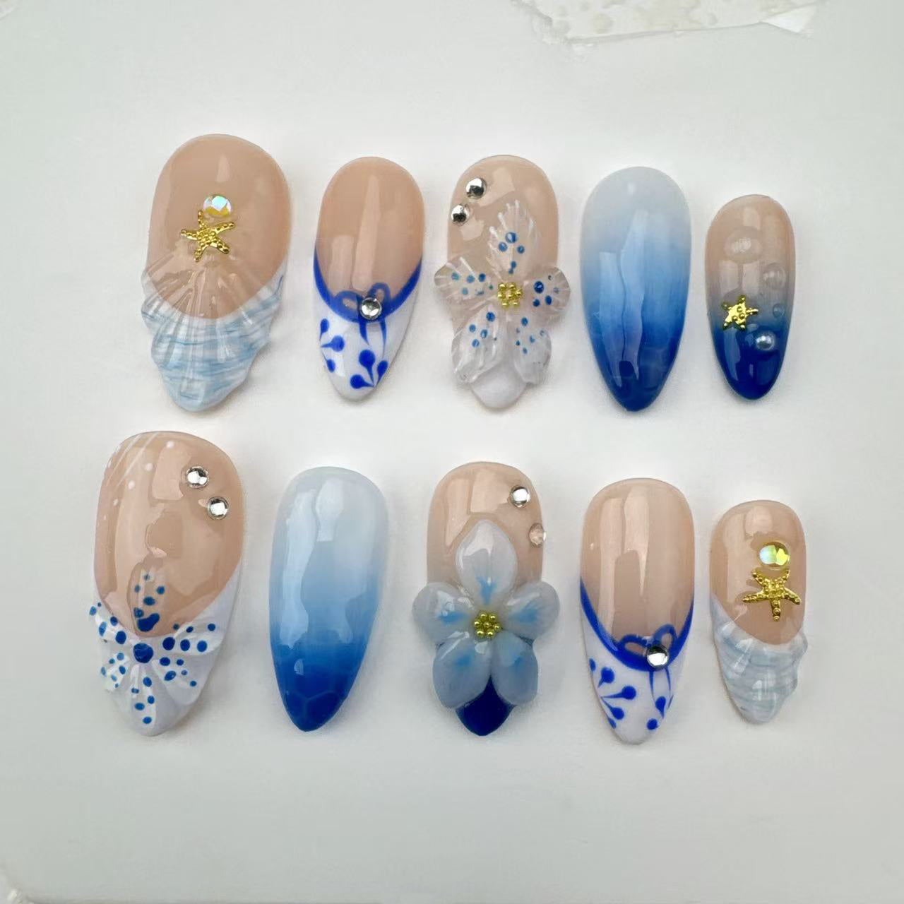 3D flower nails/custom press on nails/party press on nails/Flakes for nails/Beautiful nails gift/nail art/Long nails/Almond nails