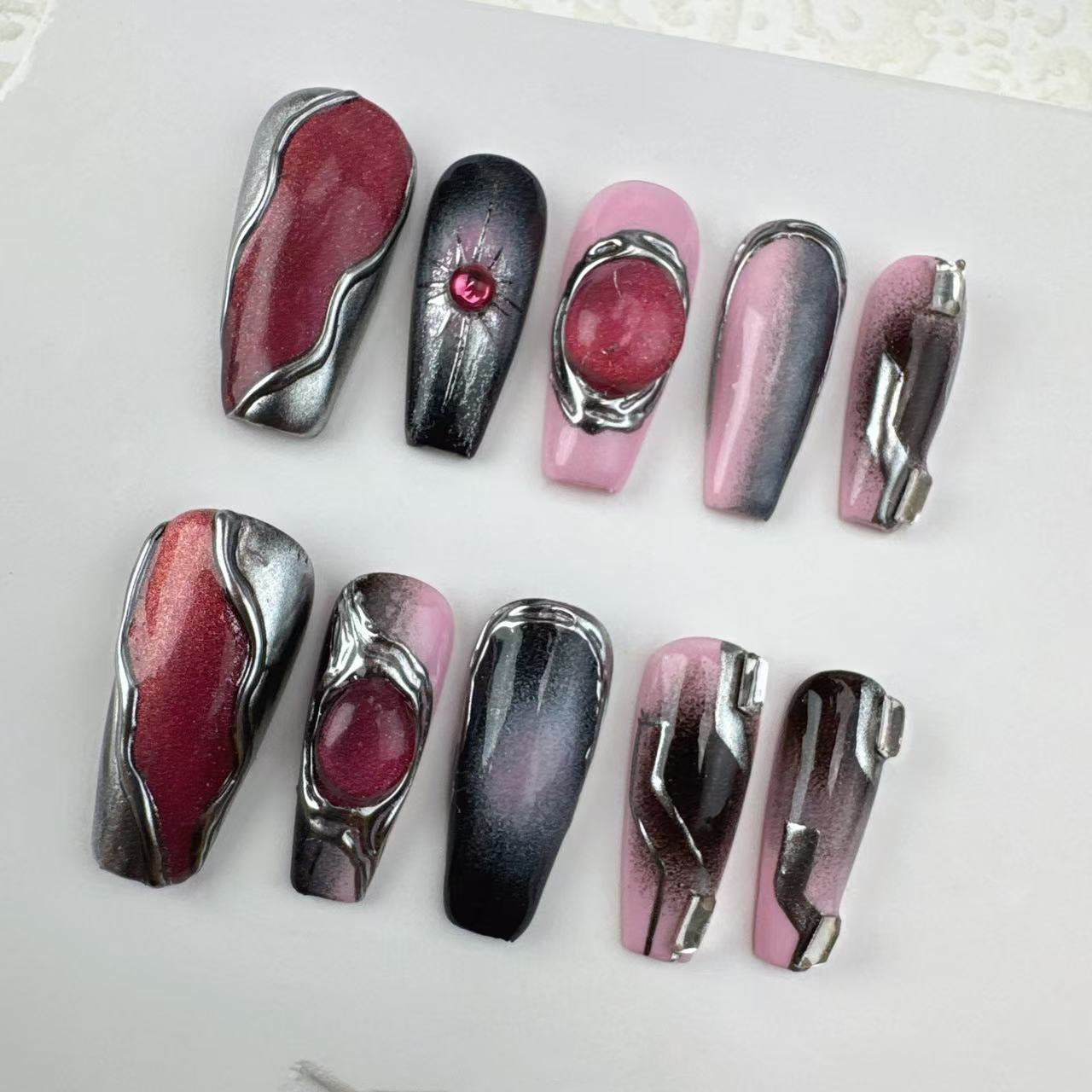 Handmade nails/custom press on nails/party press on nails/Flakes for nails/Beautiful nails gift/nail art/Long nails/Almond nails