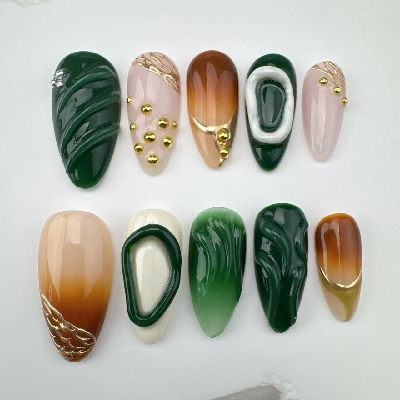 Handmade nails/custom press on nails/party press on nails/Flakes for nails/Beautiful nails gift/nail art/Long nails/Almond nails 13