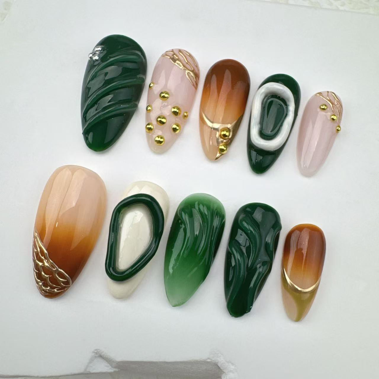 Handmade nails/custom press on nails/party press on nails/Flakes for nails/Beautiful nails gift/nail art/Long nails/Almond nails 13