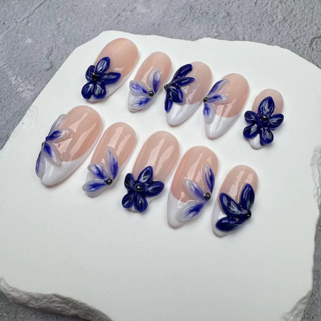 3D Nails/custom press on nails/party press on nails/Flakes for nails/wedding nails gift/Japanese nails/Long nails/Almond nails