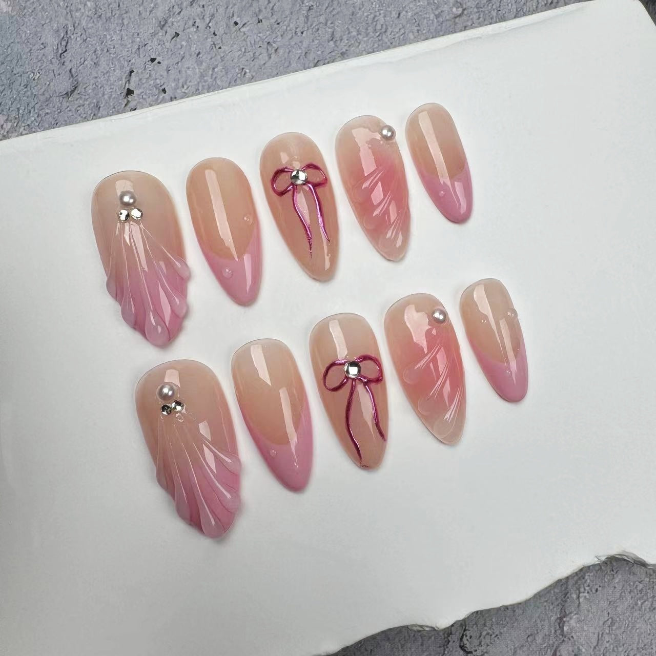 Handmade Nails/custom press on nails/party press on nails/Flakes for nails/wedding nails gift/Japanese nails/Long nails/Almond nails