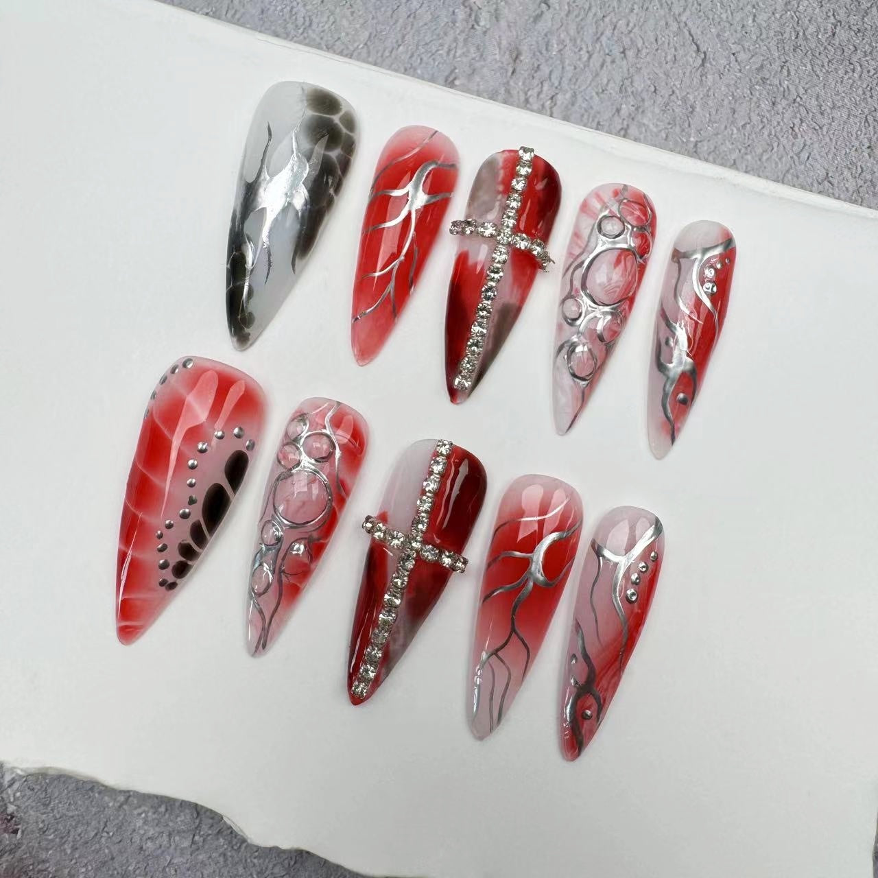 Handmade Nails/custom press on nails/party press on nails/Flakes for nails/wedding nails gift/Japanese nails/Long nails/Almond nails