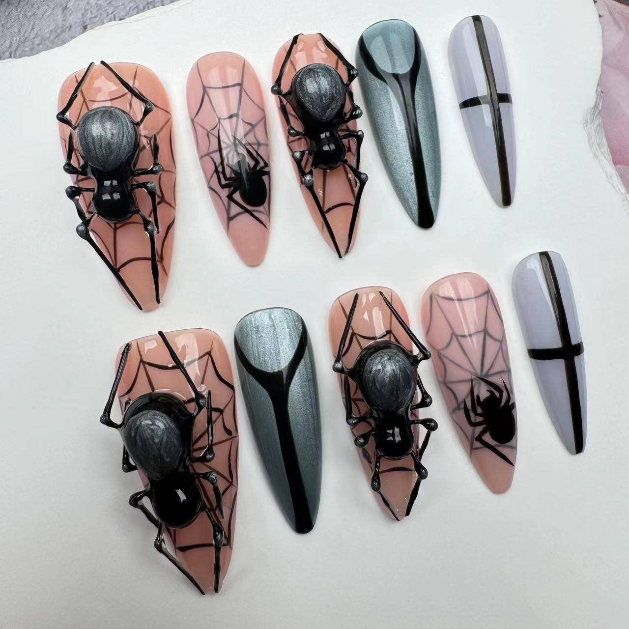 3D Nails/custom press on nails/party press on nails/Flakes for nails/wedding nails gift/Japanese nails/Long nails/Almond nails