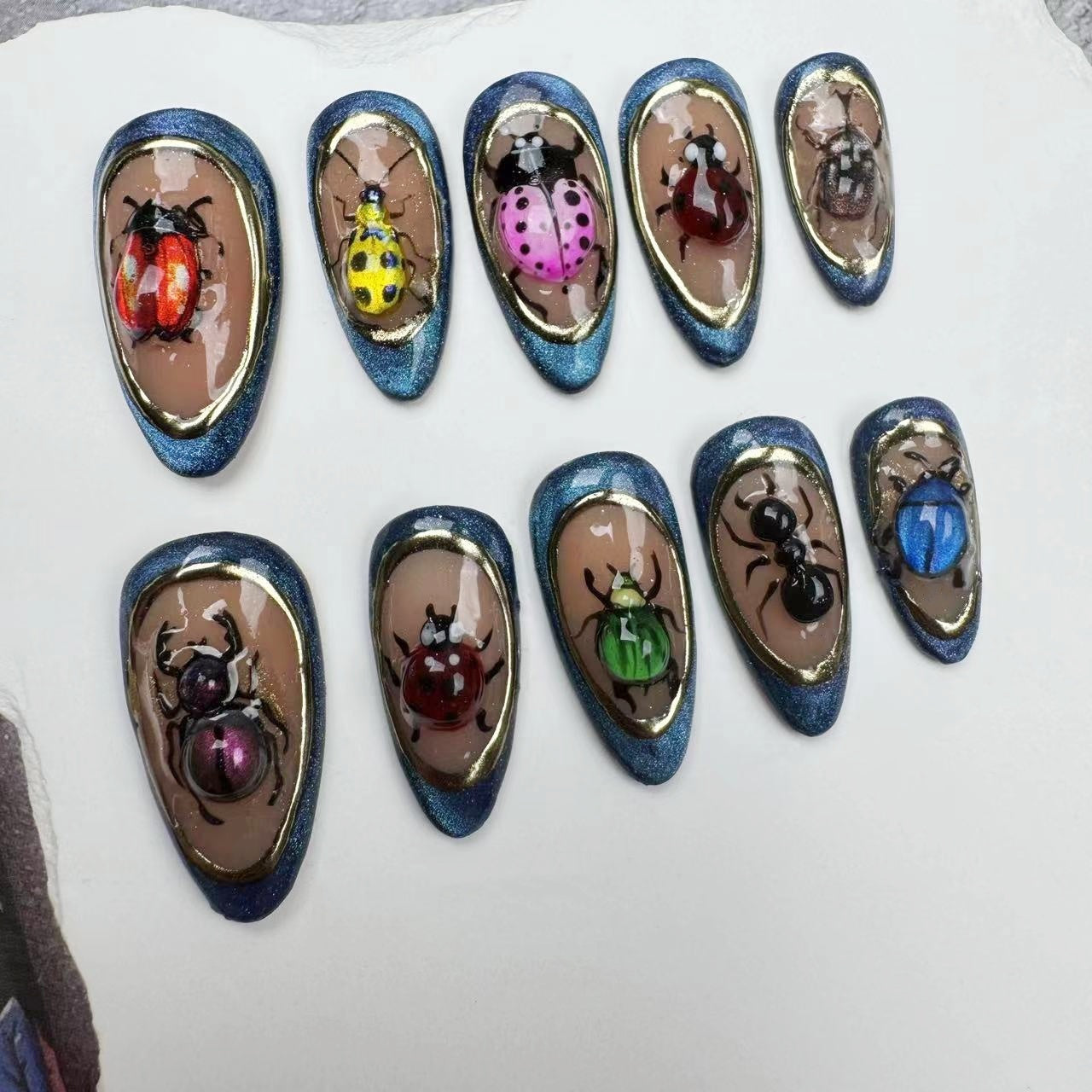 3D Nails/custom press on nails/party press on nails/Flakes for nails/wedding nails gift/Japanese nails/Long nails/Almond nails