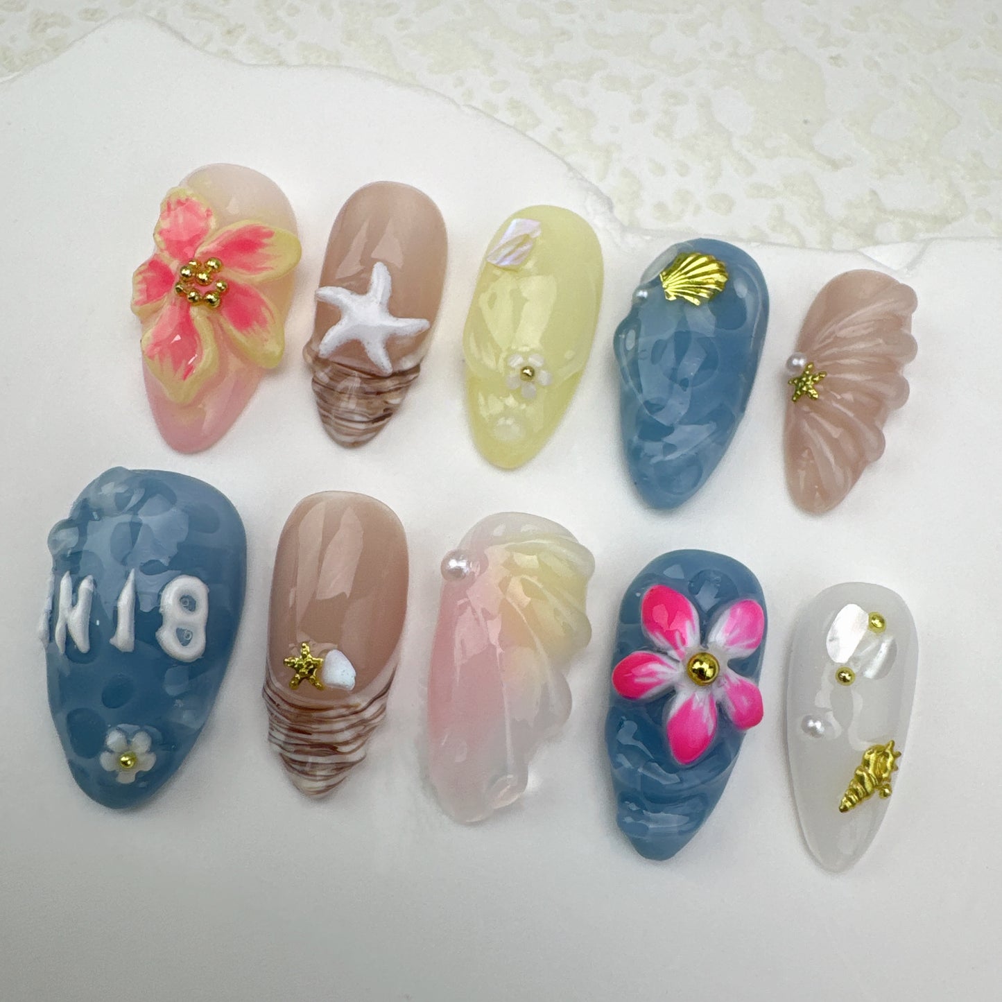 3D flower nails/custom press on nails/party press on nails/Flakes for nails/Beautiful nails gift/nail art/Long nails/Almond nails