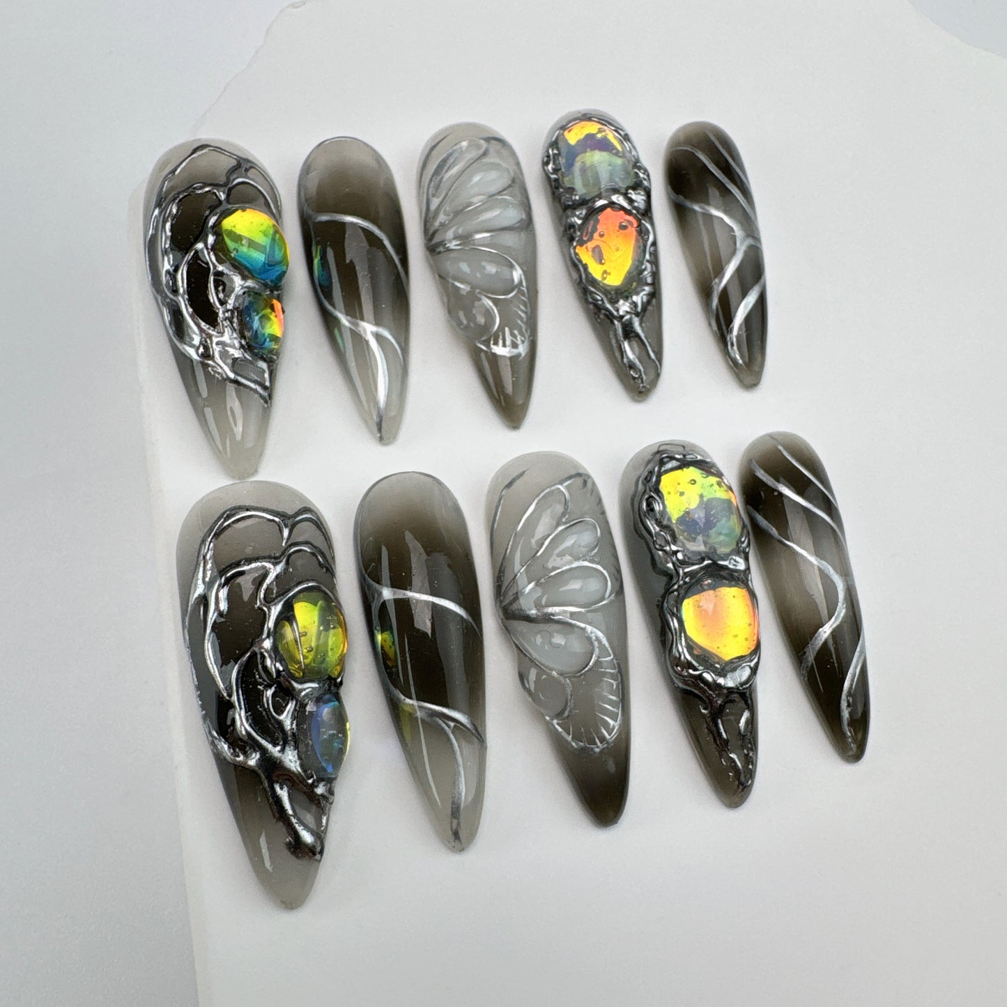 Handmade nails/custom press on nails/party press on nails/Flakes for nails/Beautiful nails gift/nail art/Long nails/Almond nails