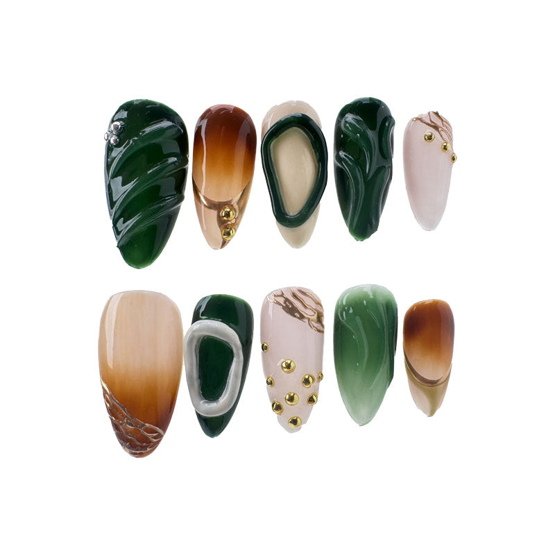 3D cute Nails/custom press on nails/party press on nails/Flakes for nails/wedding nails gift/Japanese nails/Long nails/Almond nails