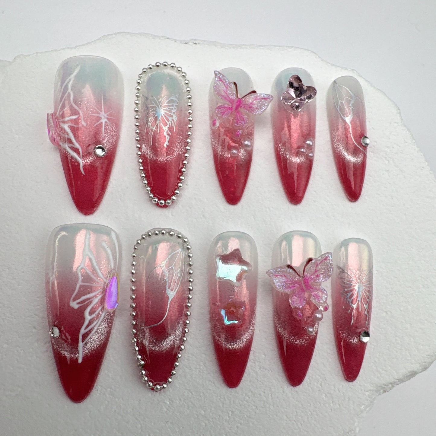 3D nails/custom press on nails/party press on nails/Flakes for nails/Beautiful nails gift/nail art/Long nails/Almond nails