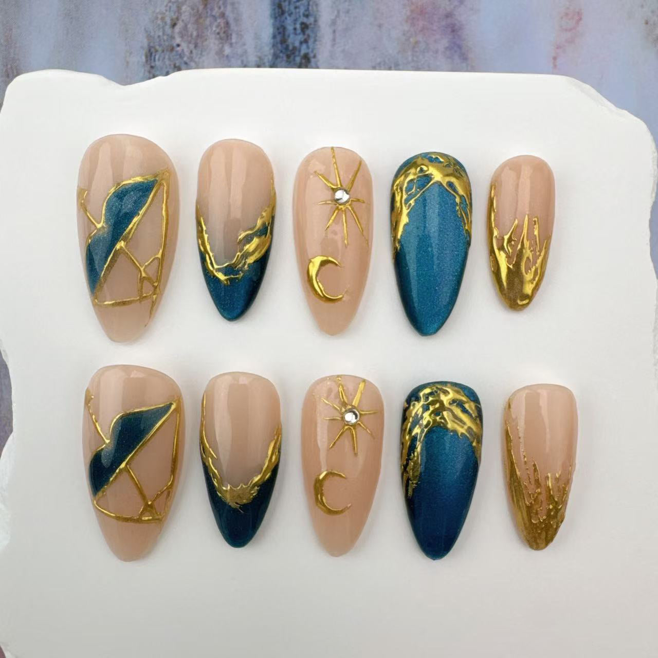 3D Handmade Nails/custom press on nails/party press on nails/Flakes for nails/Beautiful nails gift/nail art/Long nails/Almond nails