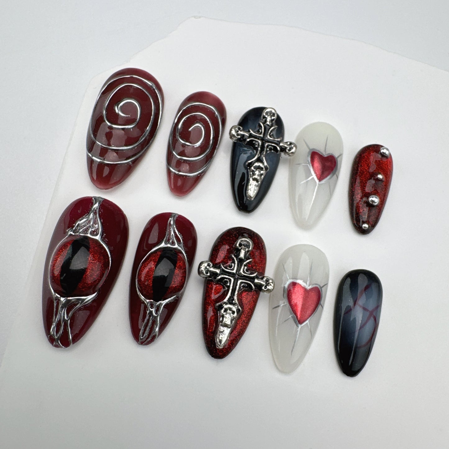3D nails/custom press on nails/party press on nails/Flakes for nails/Beautiful nails gift/nail art/Long nails/Almond nails