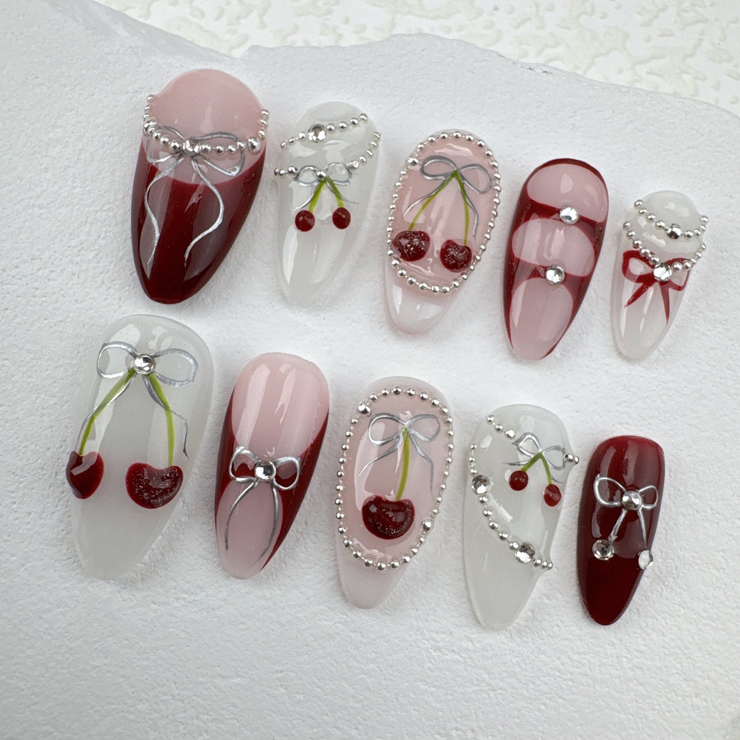 3D nails/custom press on nails/party press on nails/Flakes for nails/Beautiful nails gift/nail art/Long nails/Almond nails