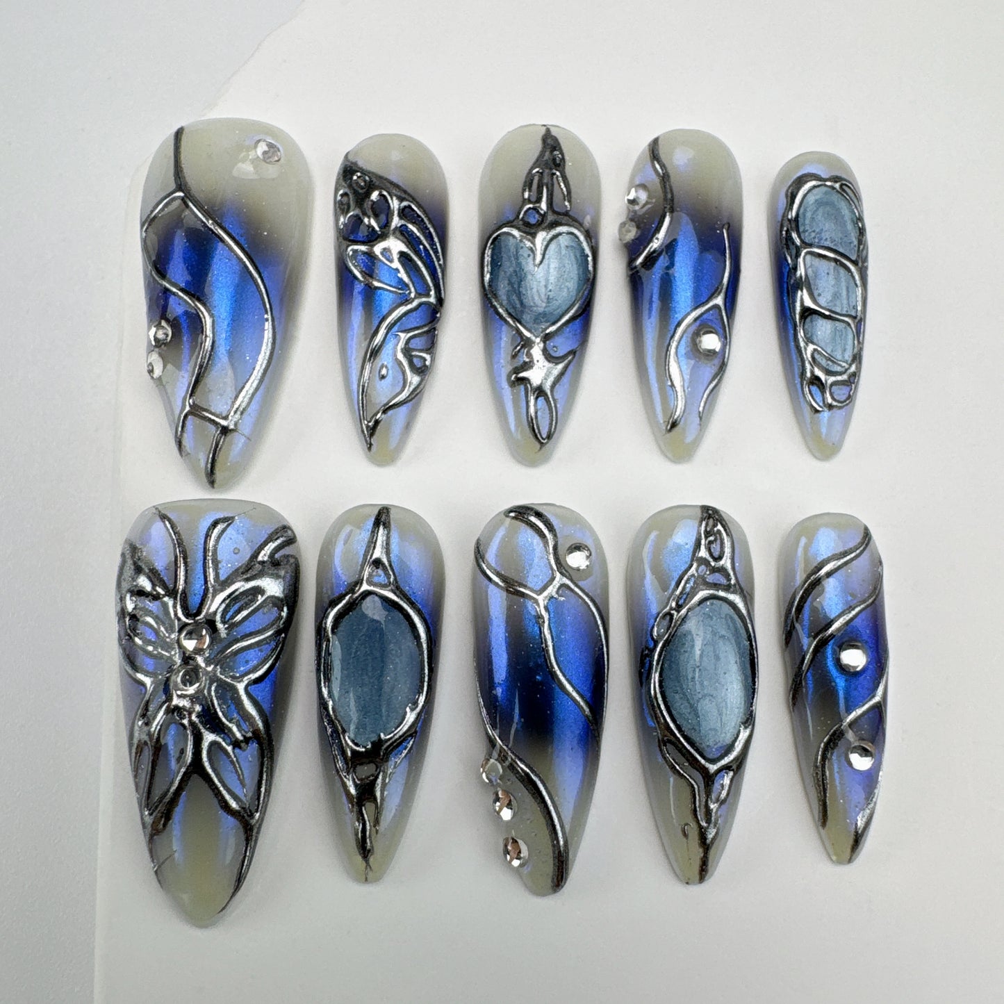 Handmade nails/custom press on nails/party press on nails/Flakes for nails/Beautiful nails gift/nail art/Long nails/Almond nails