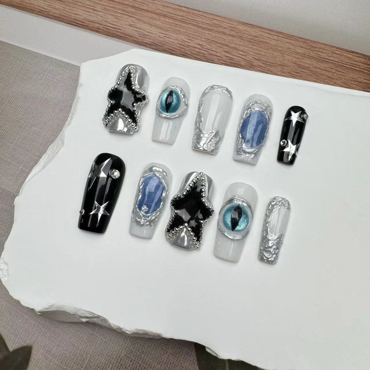 3D Nails/custom press on nails/party press on nails/Flakes for nails/wedding nails gift/Japanese nails/Long nails/Almond nails