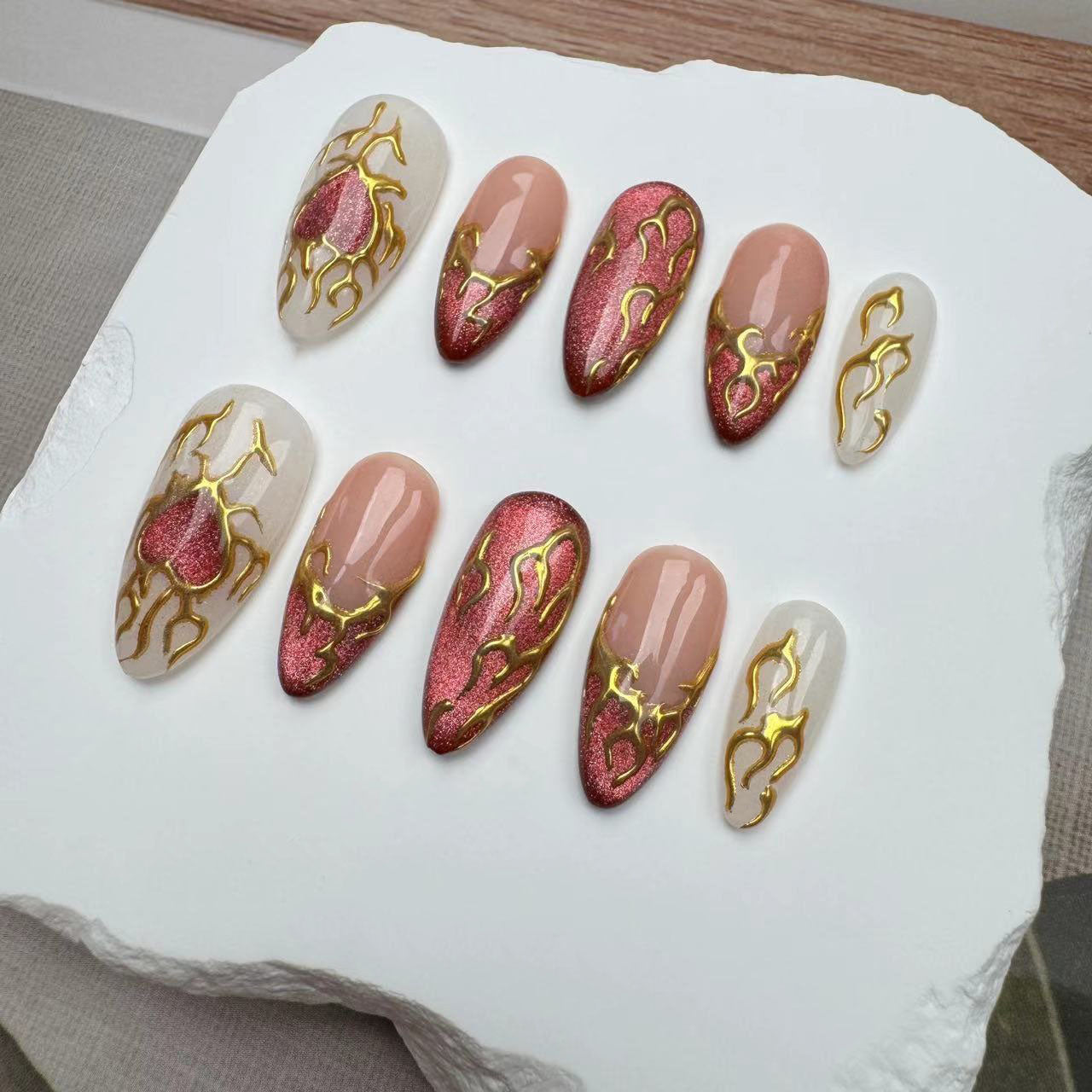 Handmade Nails/custom press on nails/party press on nails/Flakes for nails/wedding nails gift/Japanese nails/Long nails/Almond nails