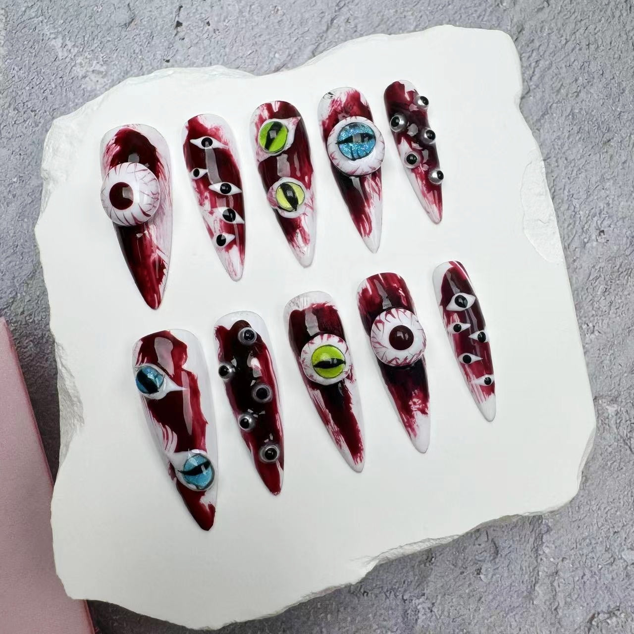 3D cute Nails/custom press on nails/party press on nails/Flakes for nails/wedding nails gift/Japanese nails/Long nails/Almond nails