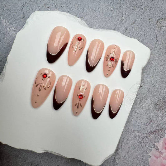 Handmade Nails/custom press on nails/party press on nails/Flakes for nails/wedding nails gift/Japanese nails/Long nails/Almond nails