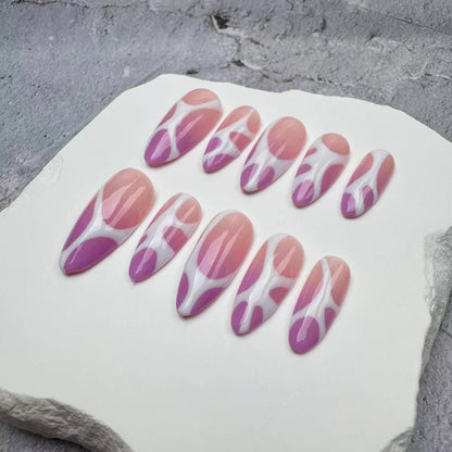 Handmade Nails/custom press on nails/party press on nails/Flakes for nails/wedding nails gift/Japanese nails/Long nails/Almond nails