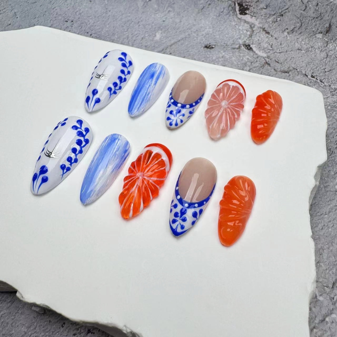 3D Nails/custom press on nails/party press on nails/Flakes for nails/wedding nails gift/Japanese nails/Long nails/Almond nails