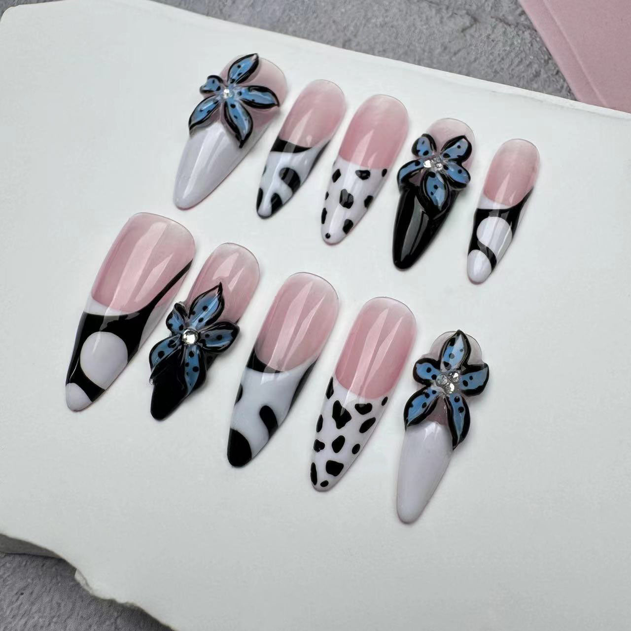3D Nails/custom press on nails/party press on nails/Flakes for nails/wedding nails gift/Japanese nails/Long nails/Almond nails