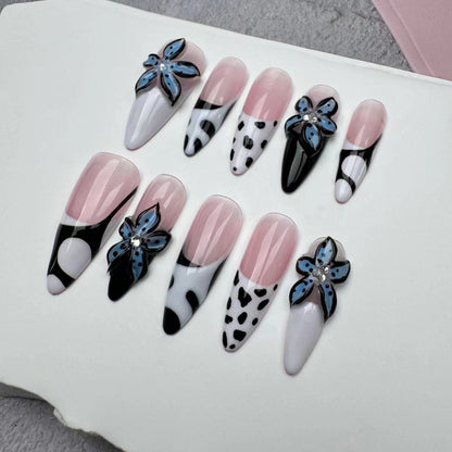 3D Nails/custom press on nails/party press on nails/Flakes for nails/wedding nails gift/Japanese nails/Long nails/Almond nails