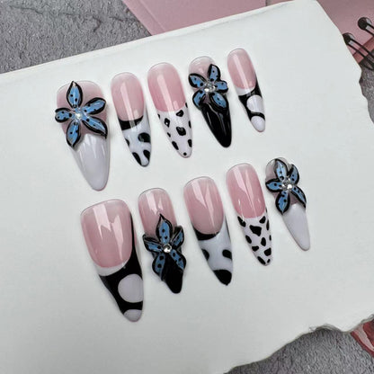 3D Nails/custom press on nails/party press on nails/Flakes for nails/wedding nails gift/Japanese nails/Long nails/Almond nails