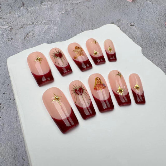 Handmade Nails/custom press on nails/party press on nails/Flakes for nails/wedding nails gift/Japanese nails/Long nails/Almond nails