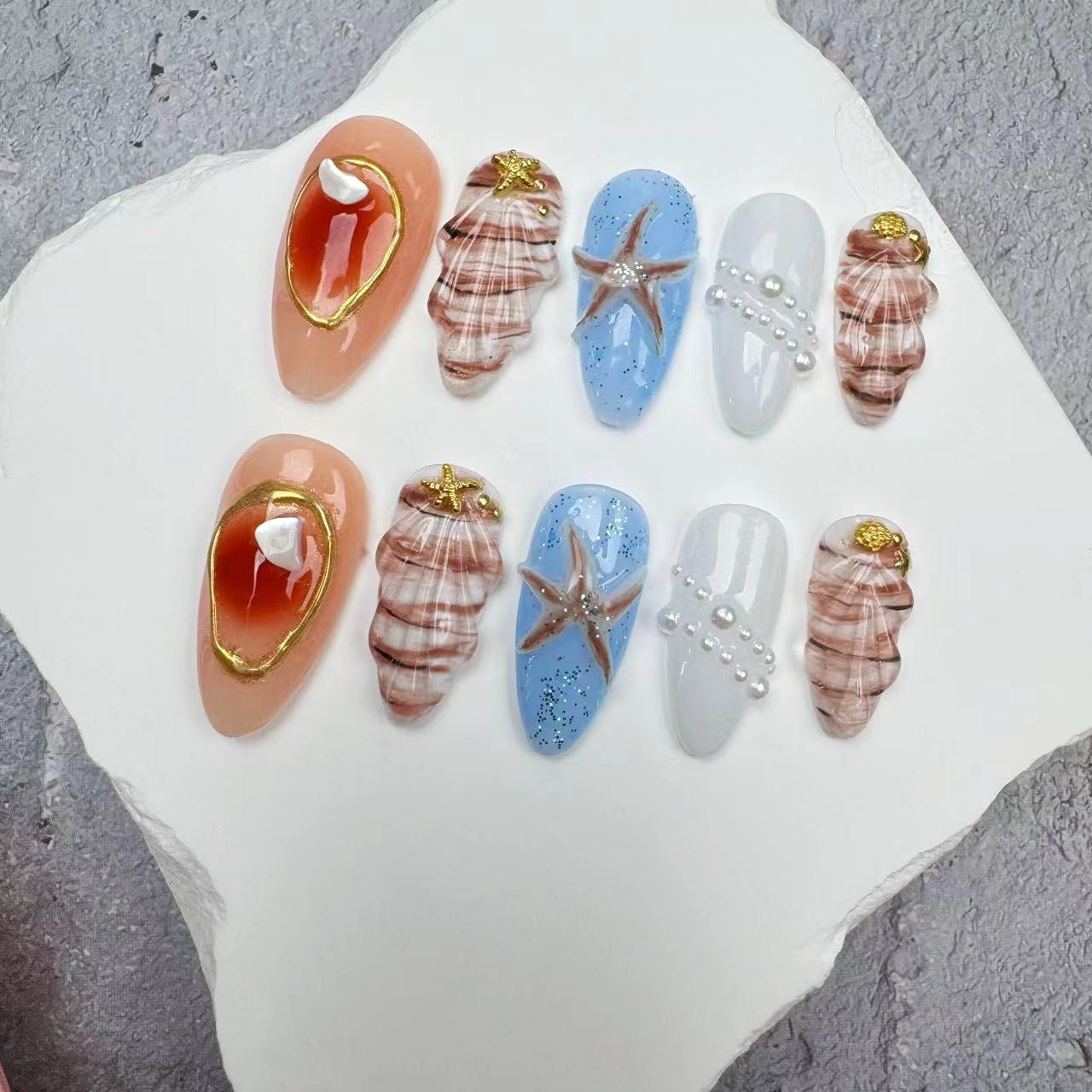 3D Nails/custom press on nails/party press on nails/Flakes for nails/wedding nails gift/Japanese nails/Long nails/Almond nails