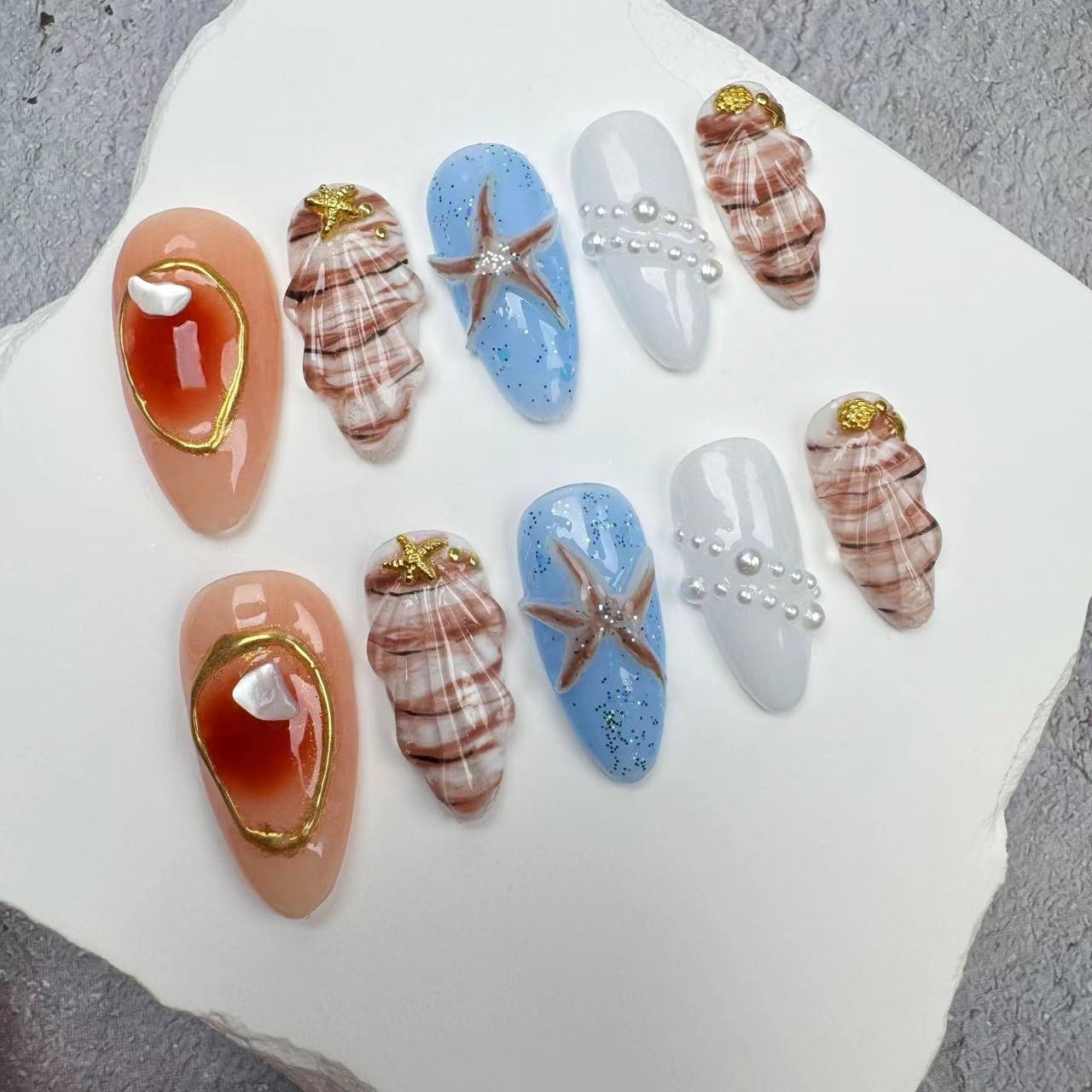 3D Nails/custom press on nails/party press on nails/Flakes for nails/wedding nails gift/Japanese nails/Long nails/Almond nails