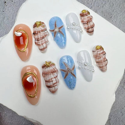 3D Nails/custom press on nails/party press on nails/Flakes for nails/wedding nails gift/Japanese nails/Long nails/Almond nails