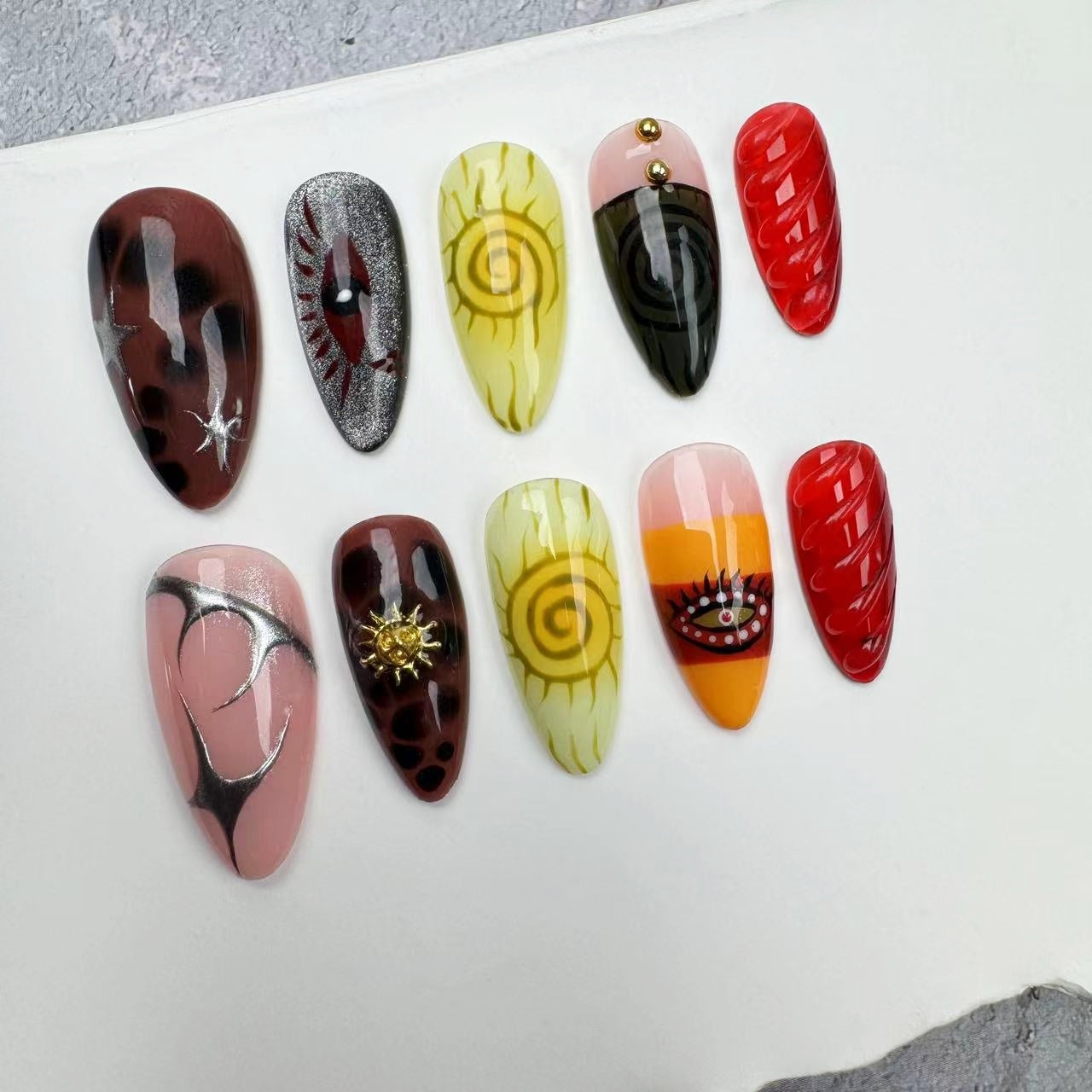 Handmade Nails/custom press on nails/party press on nails/Flakes for nails/wedding nails gift/Japanese nails/Long nails/Almond nails
