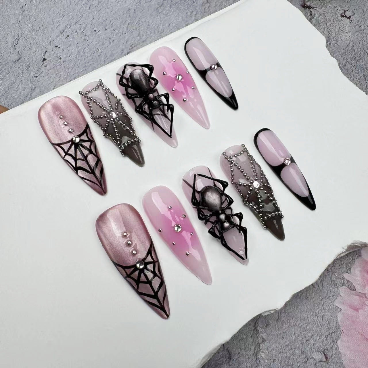 3D Nails/custom press on nails/party press on nails/Flakes for nails/wedding nails gift/Japanese nails/Long nails/Almond nails