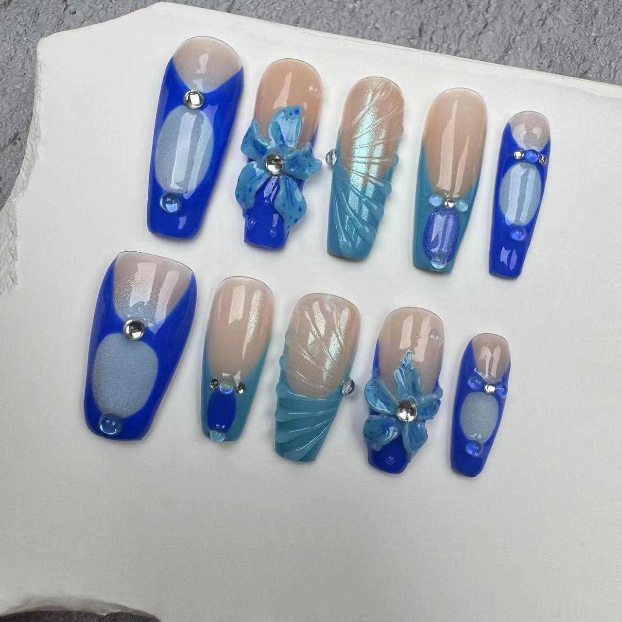 3D Nails/custom press on nails/party press on nails/Flakes for nails/wedding nails gift/Japanese nails/Long nails/Almond nails