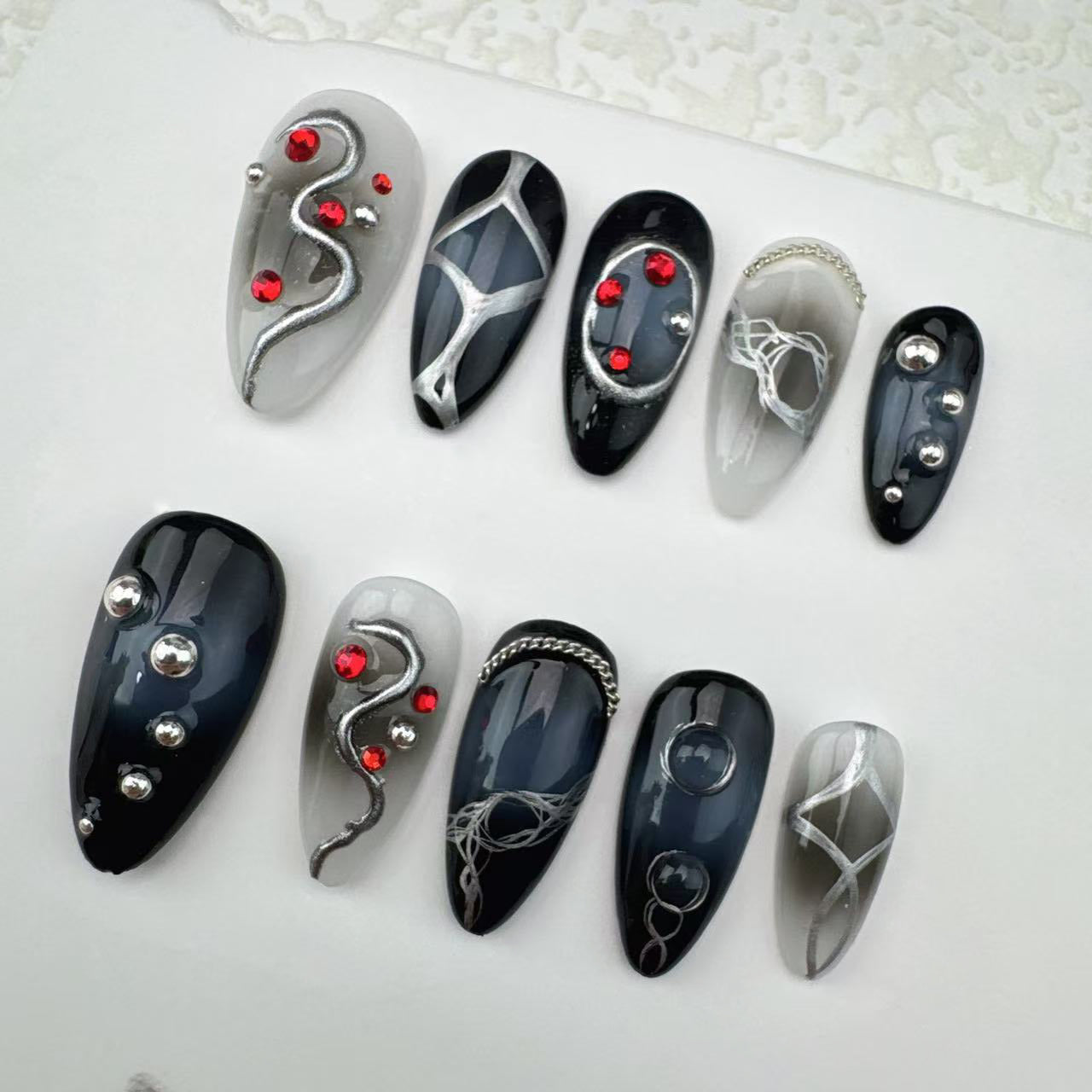 Handmade nails/custom press on nails/party press on nails/Flakes for nails/Beautiful nails gift/nail art/Long nails/Almond nails