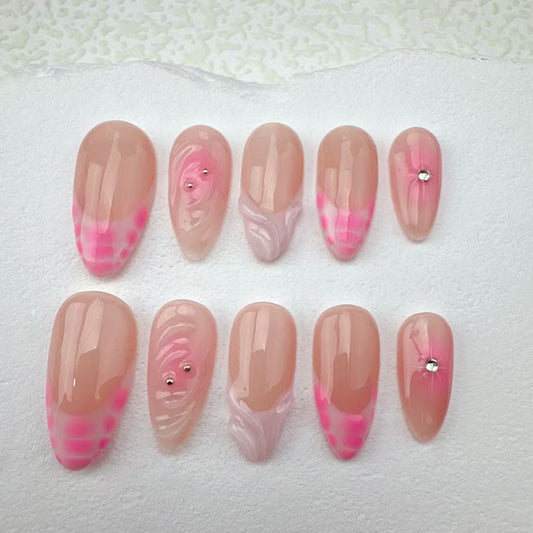 Handmade nails/custom press on nails/party press on nails/Flakes for nails/Beautiful nails gift/nail art/Long nails/Almond nails