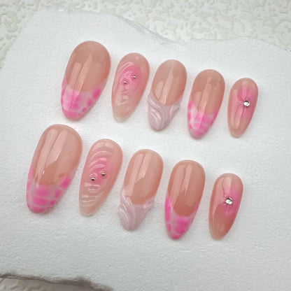 Handmade nails/custom press on nails/party press on nails/Flakes for nails/Beautiful nails gift/nail art/Long nails/Almond nails