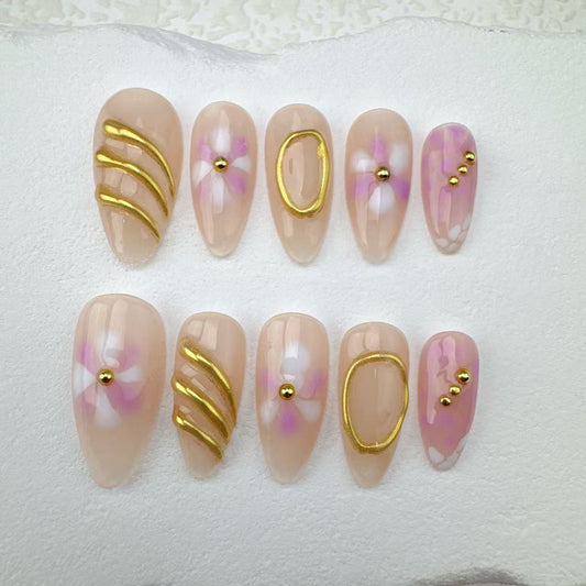 Handmade nails/custom press on nails/party press on nails/Flakes for nails/Beautiful nails gift/nail art/Long nails/Almond nails