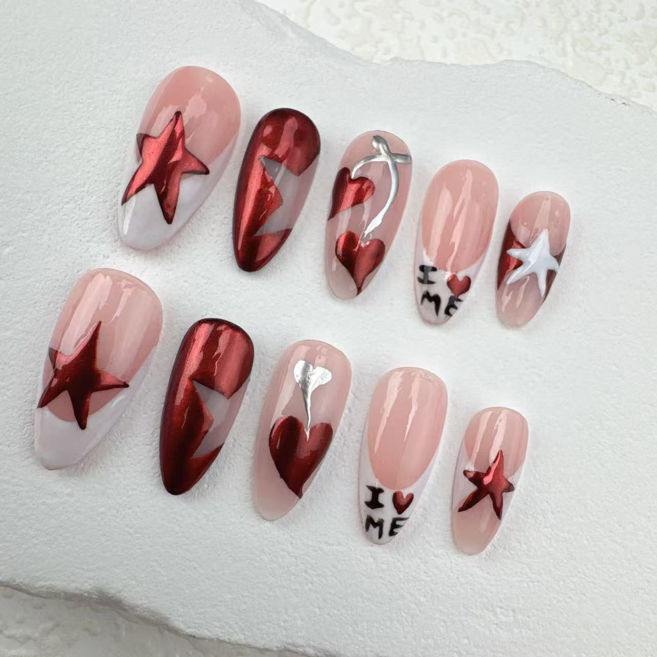 Handmade nails/custom press on nails/party press on nails/Flakes for nails/Beautiful nails gift/nail art/Long nails/Almond nails