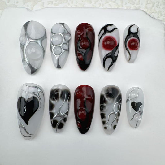 handmade Nails/custom press on nails/party press on nails/Flakes for nails/Beautiful nails gift/nail art/Long nails/Almond nails