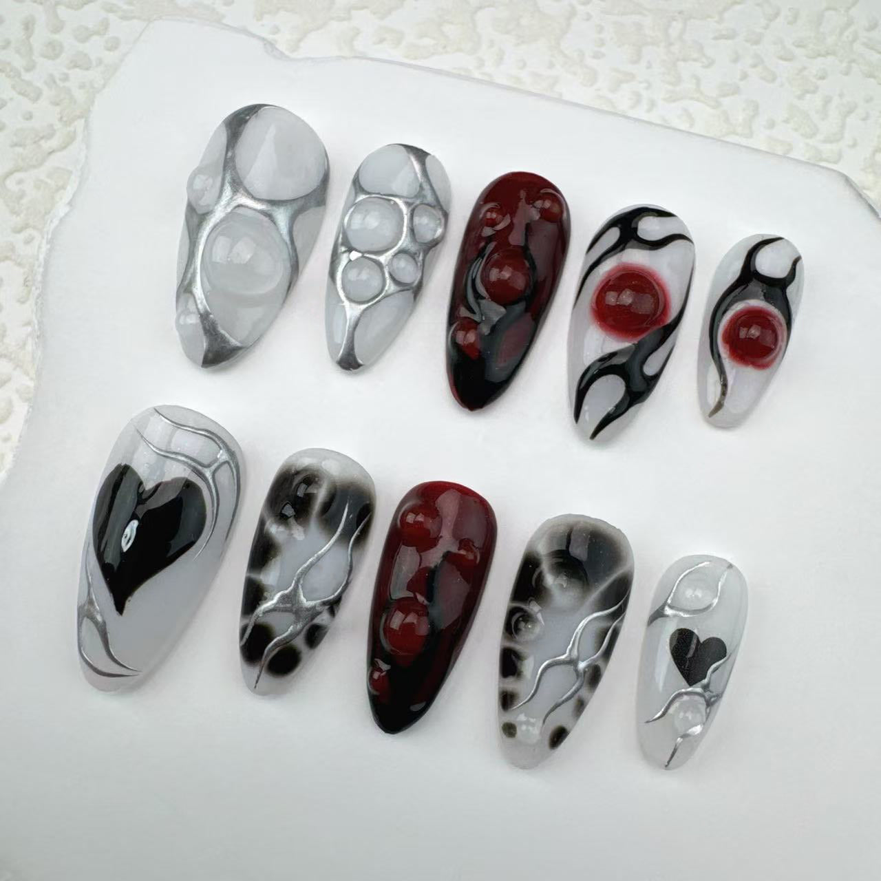 handmade Nails/custom press on nails/party press on nails/Flakes for nails/Beautiful nails gift/nail art/Long nails/Almond nails