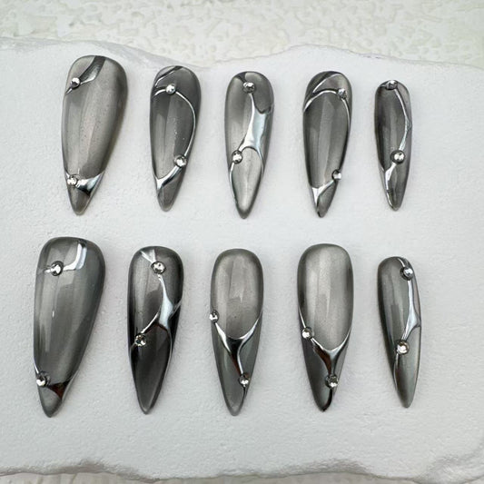 Handmade nails/custom press on nails/party press on nails/Flakes for nails/Beautiful nails gift/nail art/Long nails/Almond nails