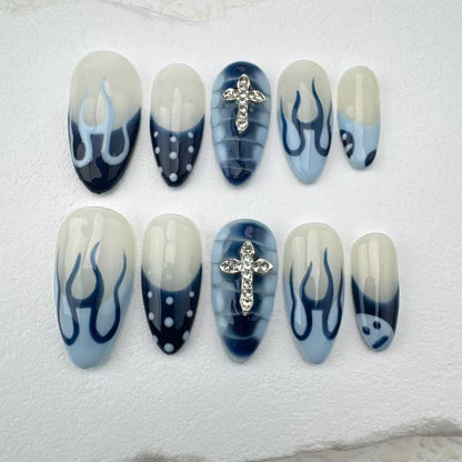 3D nails/custom press on nails/party press on nails/Flakes for nails/Beautiful nails gift/nail art/Long nails/Almond nails 9