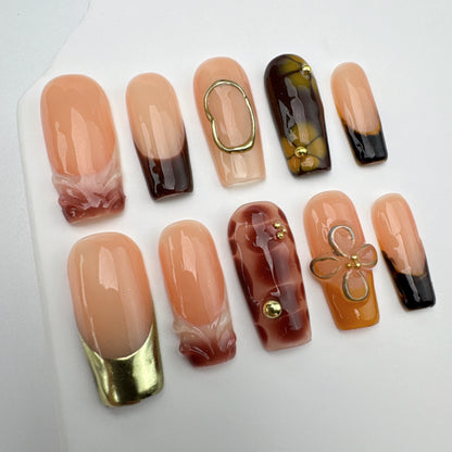 3D nails/custom press on nails/party press on nails/Flakes for nails/Beautiful nails gift/nail art/Long nails/Almond nails 11