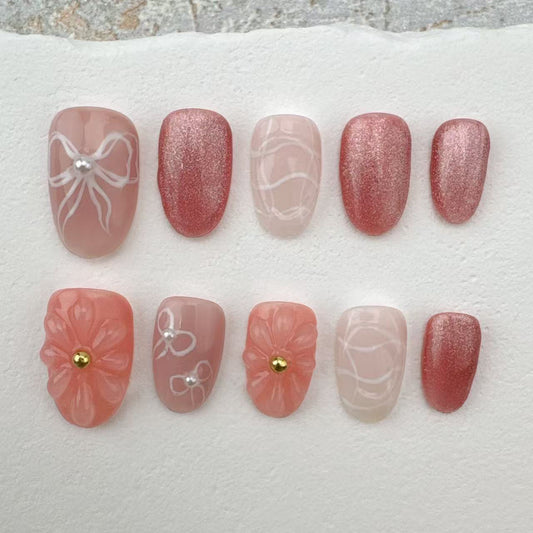 3D Handmade Nails/custom press on nails/party press on nails/Flakes for nails/Beautiful nails gift/nail art/Long nails/Almond nails