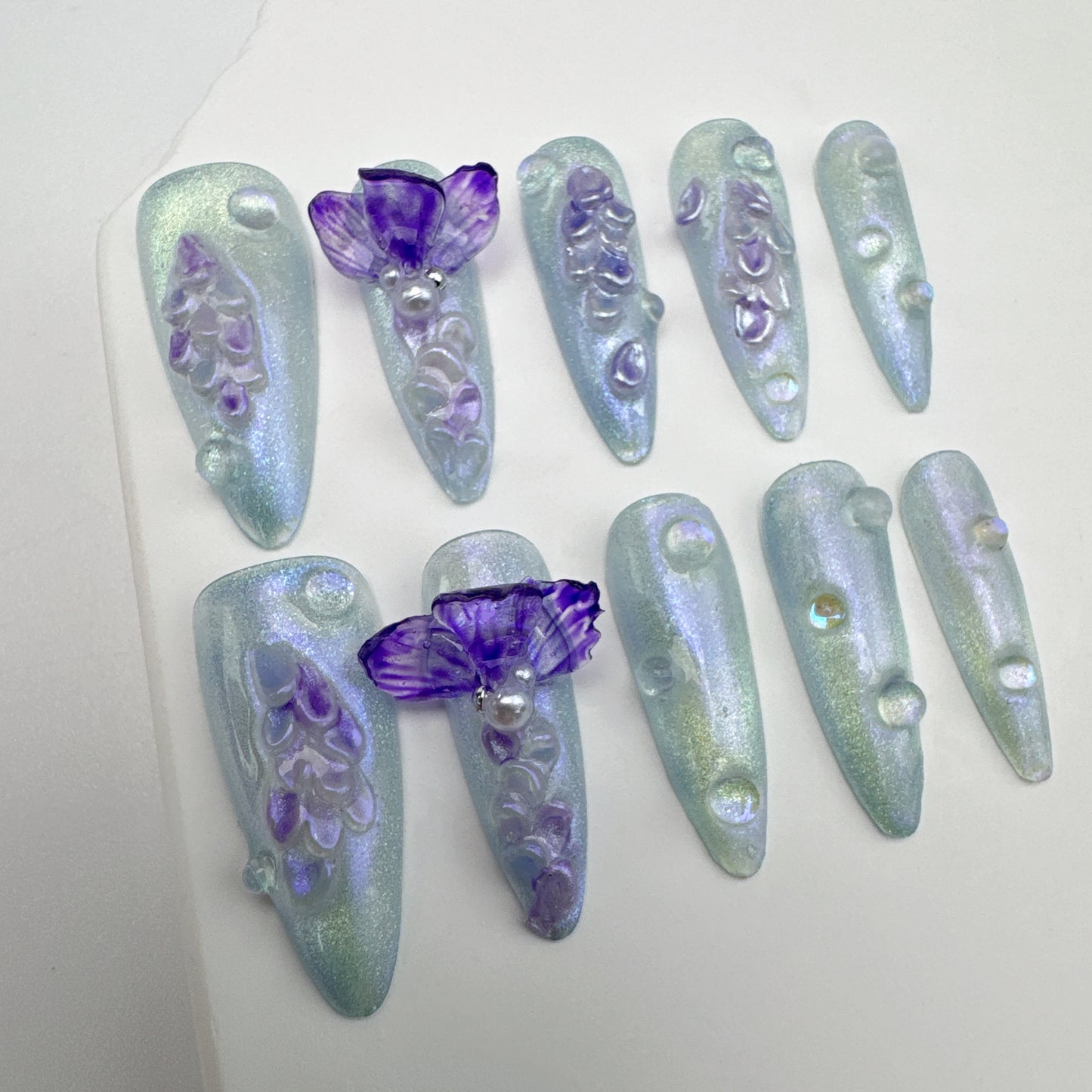 3D nails/custom press on nails/party press on nails/Flakes for nails/Beautiful nails gift/nail art/Long nails/Almond nails
