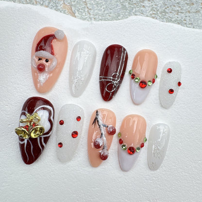 Handmade Nails/custom press on nails/party press on nails/Flakes for nails/Beautiful nails gift/nail art/Long nails/Almond nails
