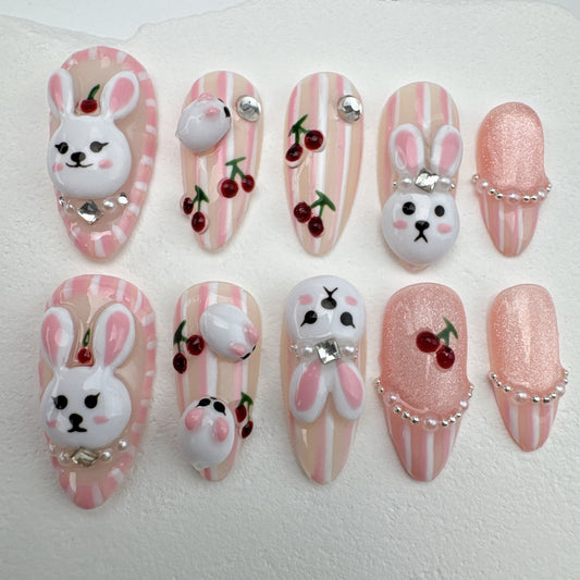3D nails/custom press on nails/party press on nails/Flakes for nails/Beautiful nails gift/nail art/Long nails/Almond nails